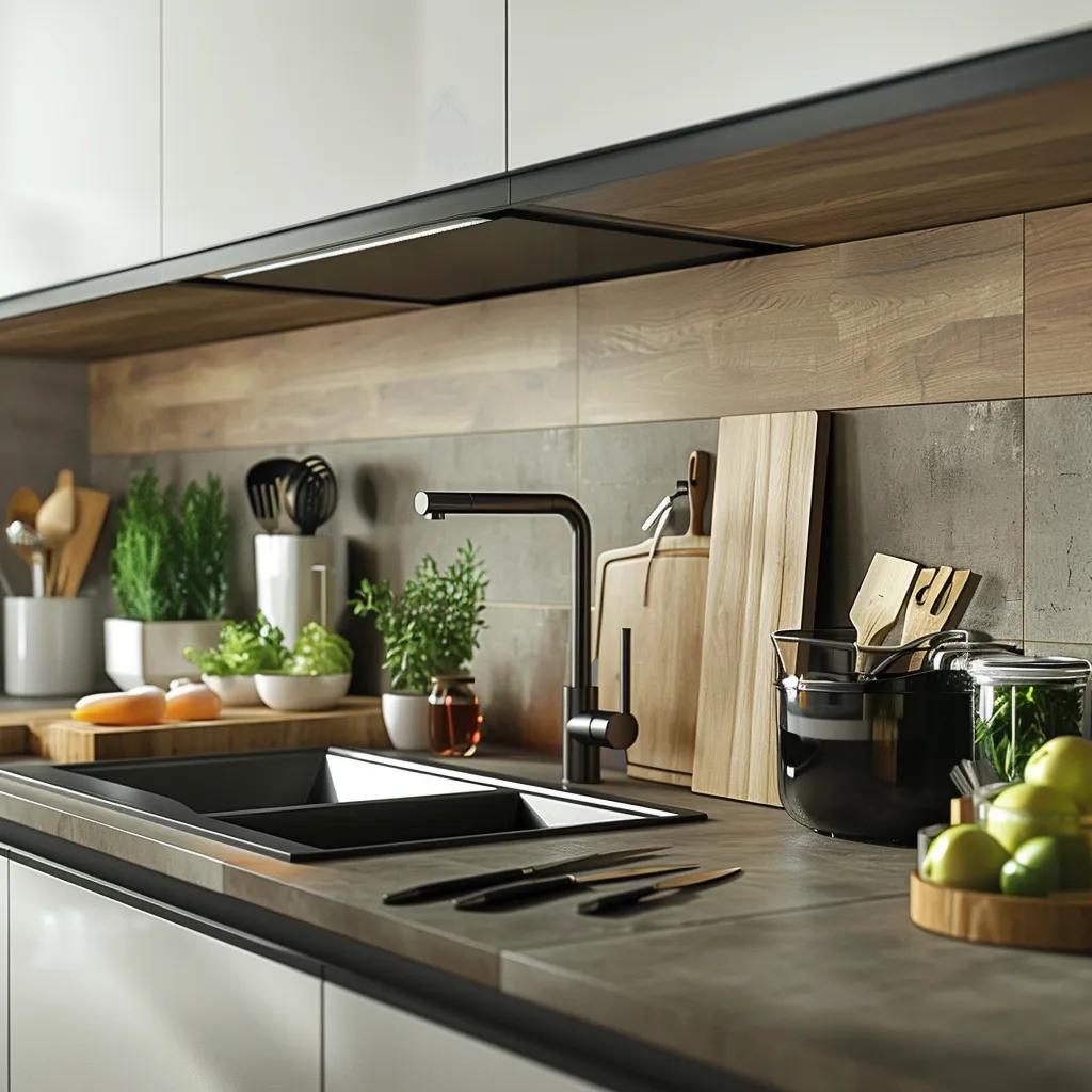 Modern kitchen showcasing Trumatch edgebanding on cabinetry, highlighting durability and aesthetics