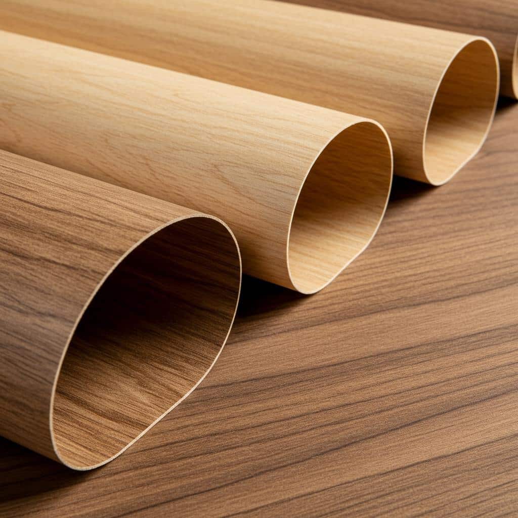 Variety of wood veneer wall panels showcasing different finishes and textures