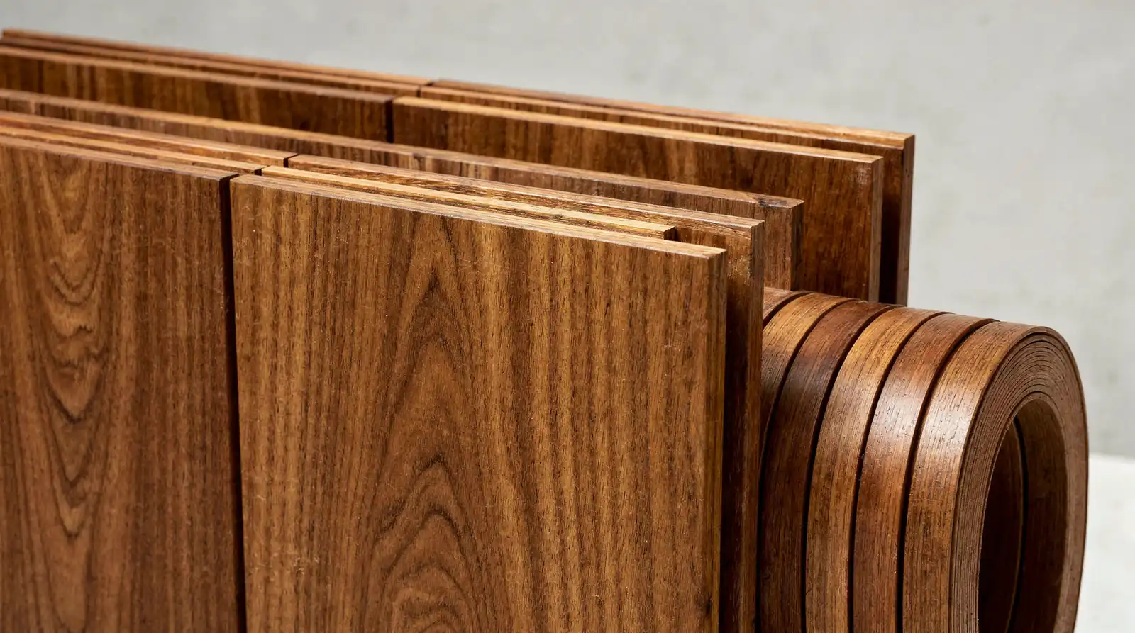 Wood veneer cabinetry combines the appearance of real wood with the dimensional stability of engineered